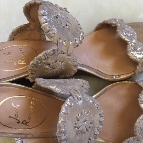 Jack Rogers Gold Luccia Stardust Platform Wedges - Picture 7 of 8